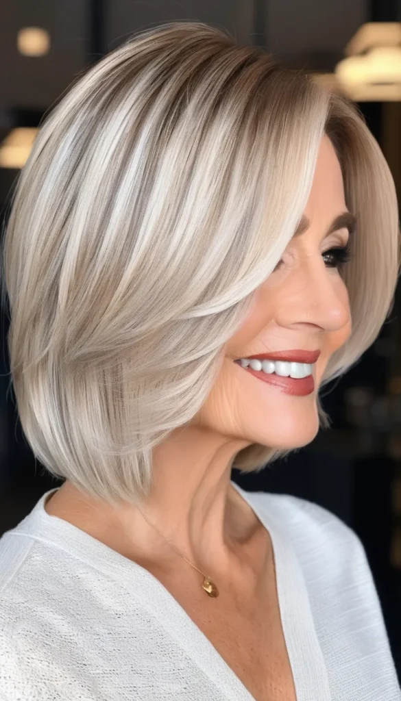 Sleek Blonde Lob