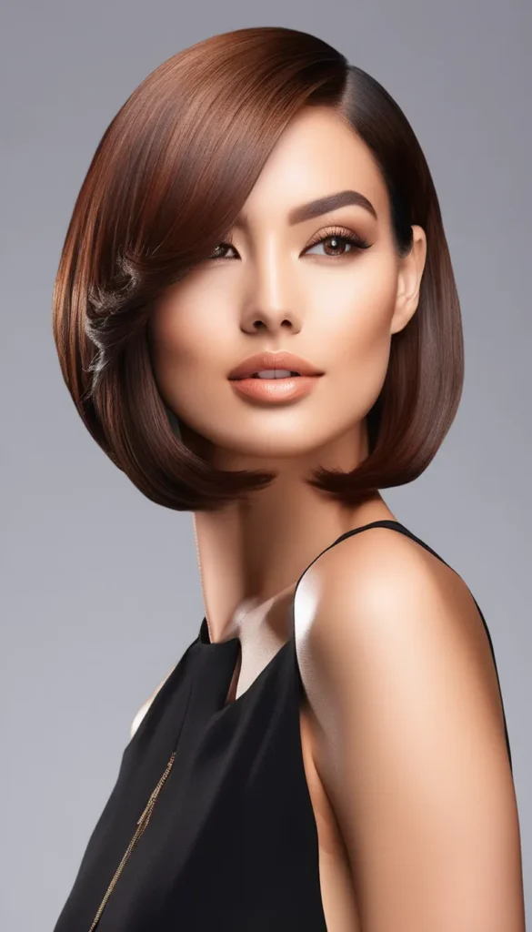  Sleek Bob with Side Part