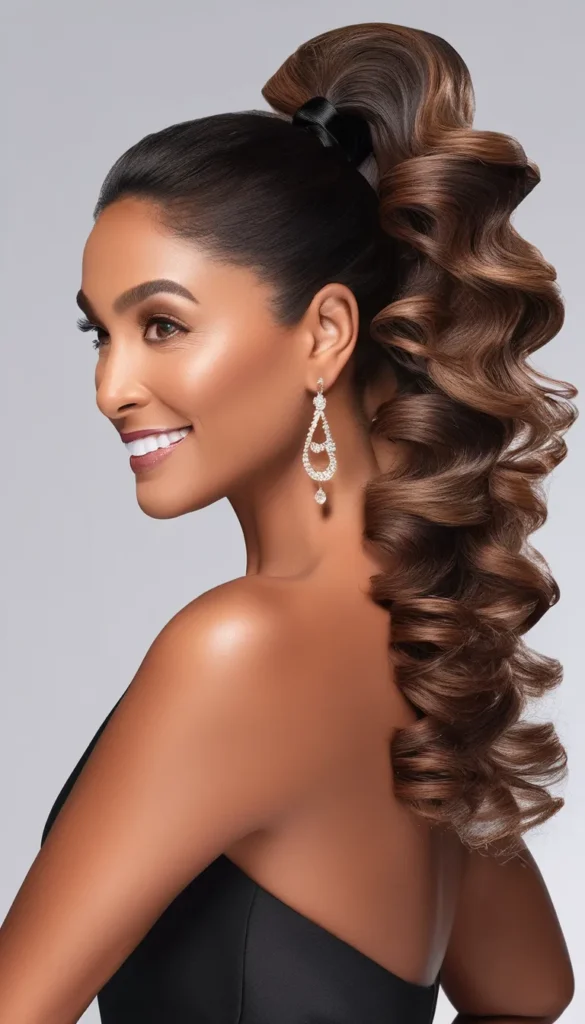 Sleek Curly Ponytail