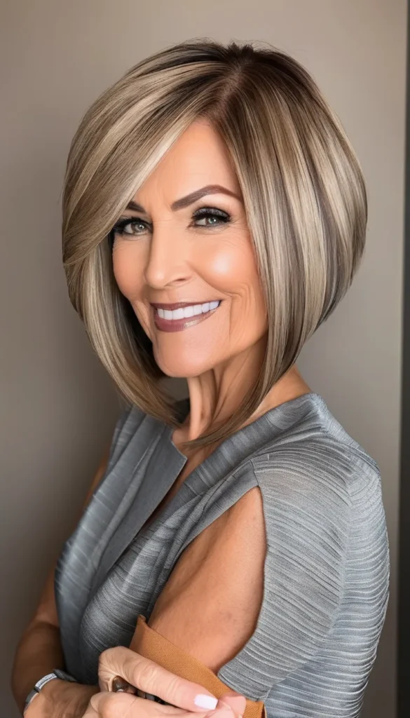 Sleek and Straight Angled Bob