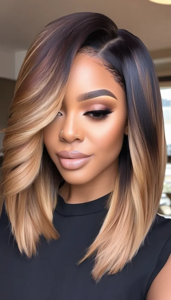 Sleek and Straight with Highlights