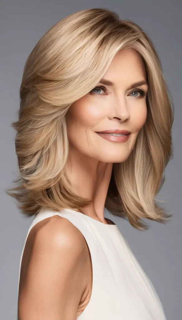 Soft Blonde Layered Lob