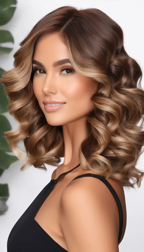 Soft Curls with Side Part