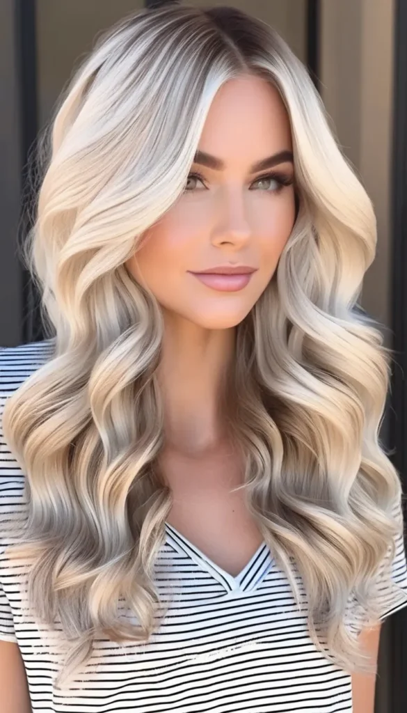 Soft White Blonde Waves - Hairstyle Buddy