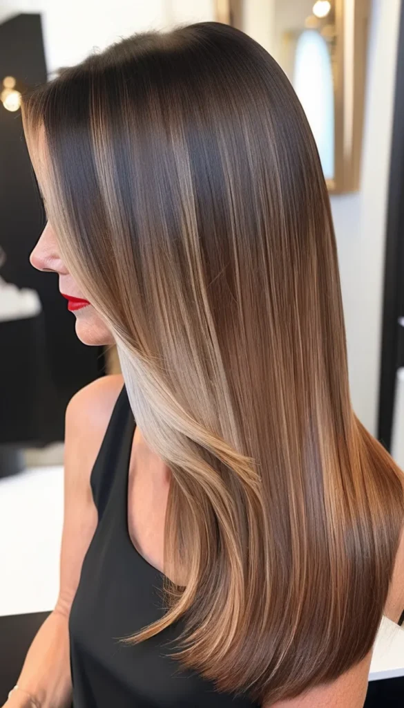 Straight and Sleek with Deep Side Part