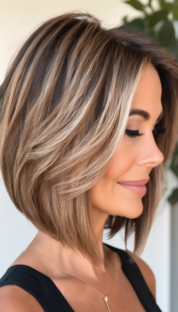 Sun-Kissed Angled Bob