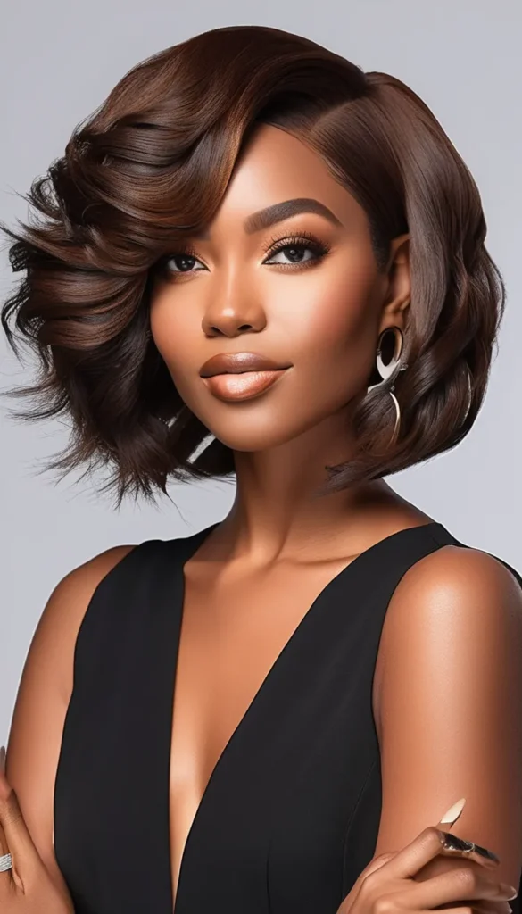 Textured Bob with Deep Side Part