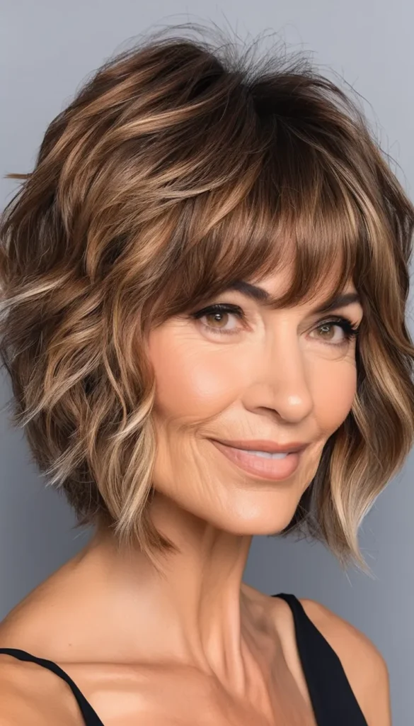 Textured Bob with Voluminous Bangs