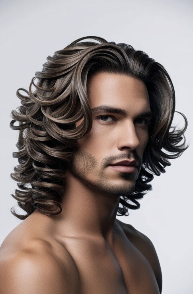 Voluminous Curls with Center Part