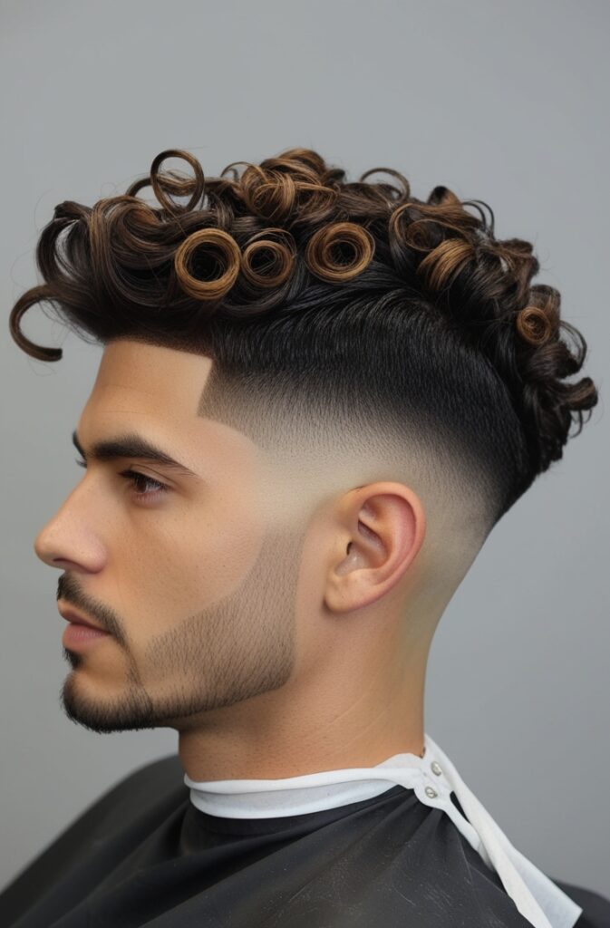 29 Curly Fade Hairstyles for Men in 2025 15 High Taper Fade with Loose Curls