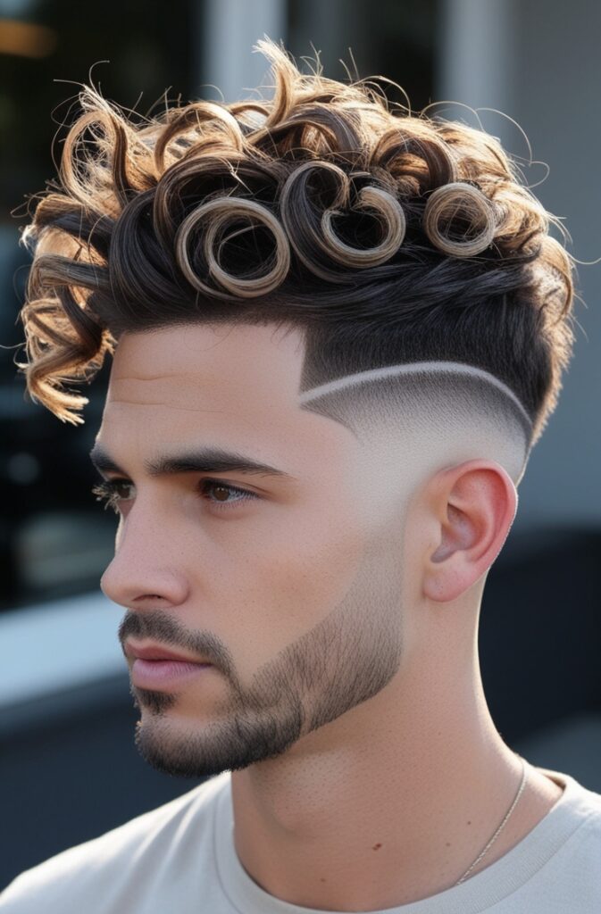 29 Curly Fade Hairstyles for Men in 2025 5 Mid Fade with Messy Curls