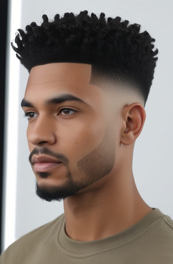 29 Curly Fade Hairstyles for Men in 2025 22 Tight Fade with Curly Afro Top