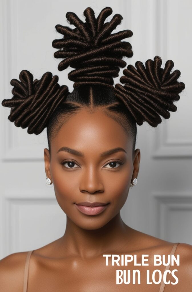 Triple Bun Locs