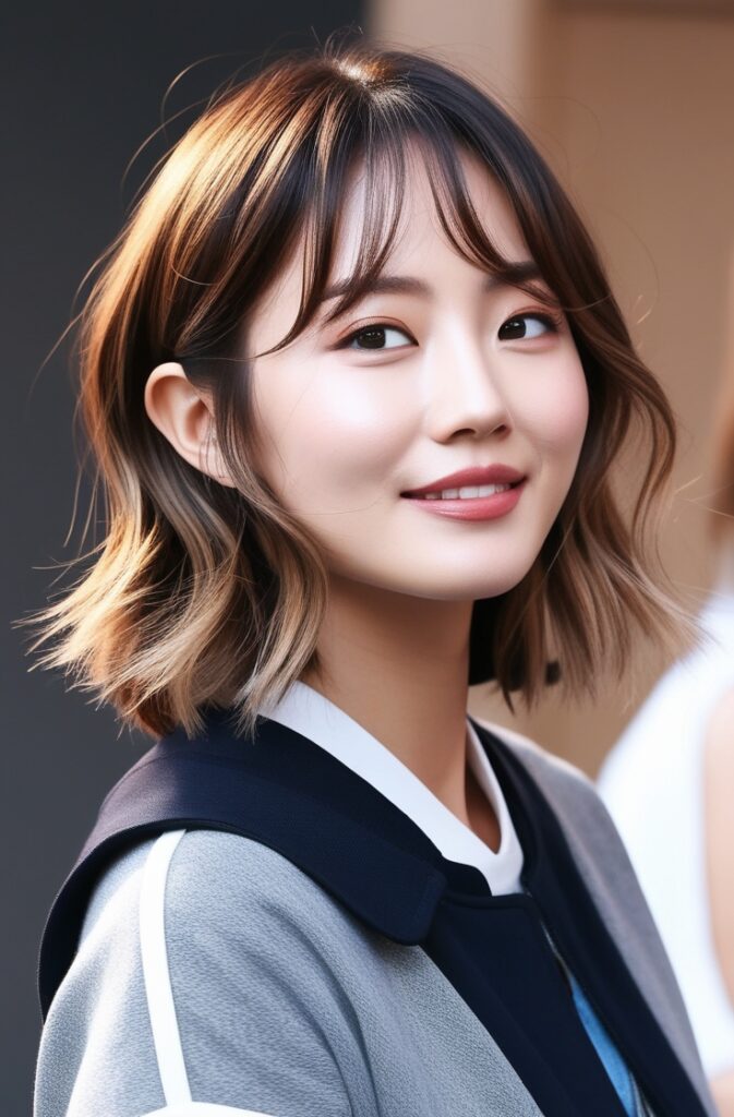 Wavy Bob with See-Through Bangs