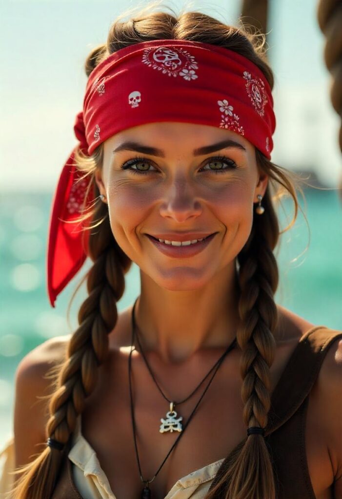 Braids with Red Bandana