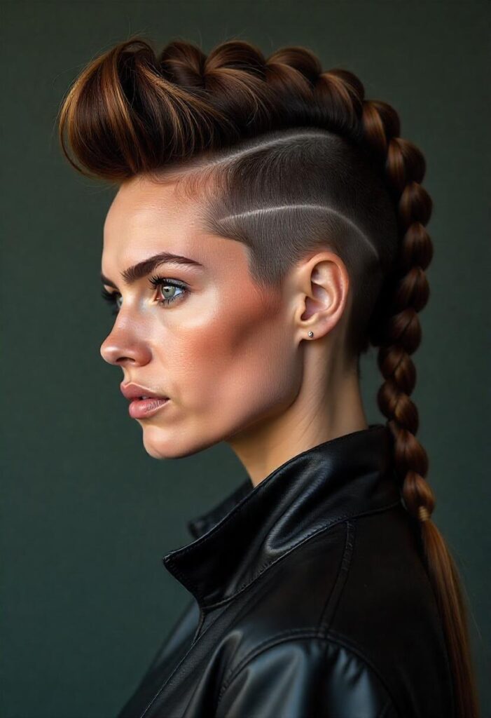 31 Mohawk Hairstyles for Women That Are Trending In 2025 12 Mohawk with French Braid