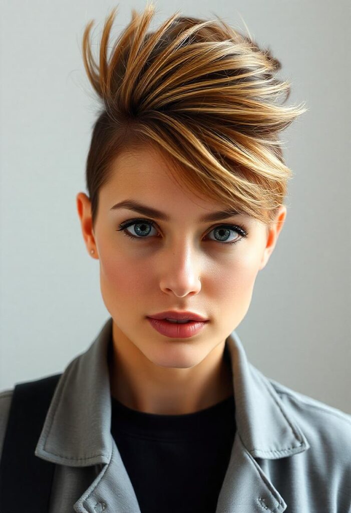 31 Mohawk Hairstyles for Women That Are Trending In 2025 8 Mohawk with Side Swept Bangs