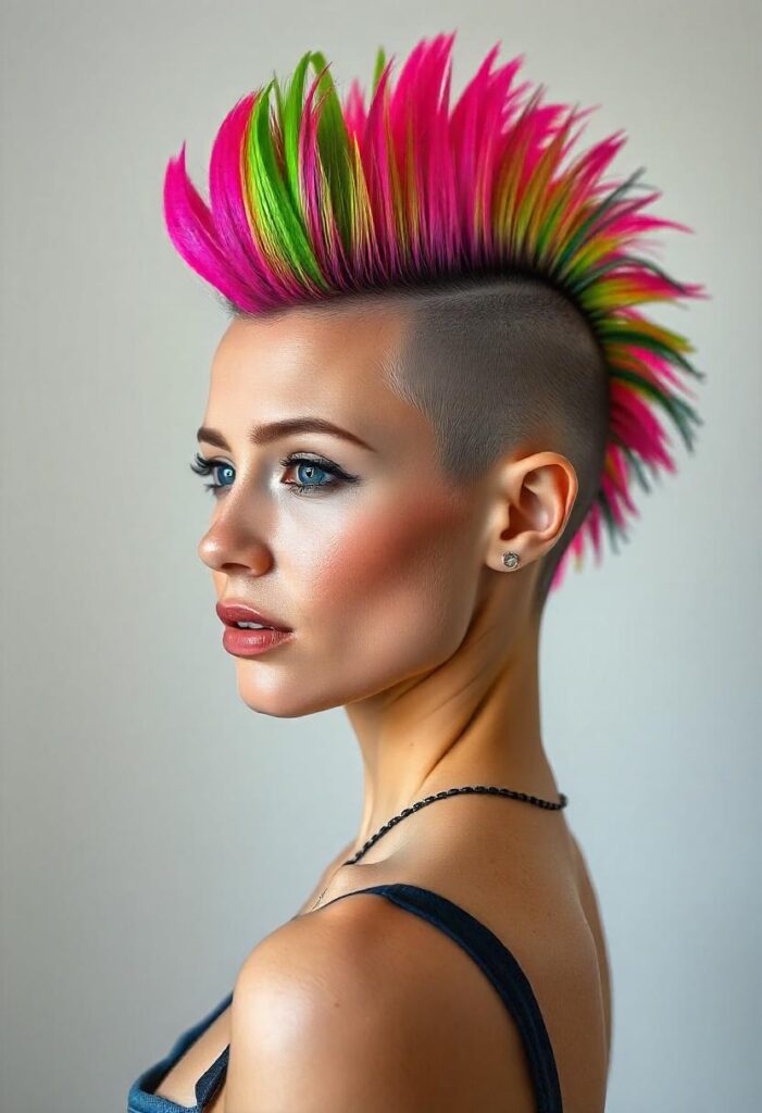 31 Mohawk Hairstyles for Women That Are Trending In 2025 23 Mohawk with Vibrant Hues