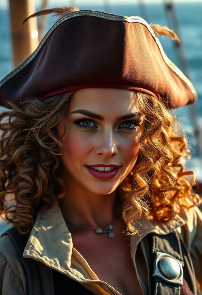 Pirate Hat with Loose Cannon Curls