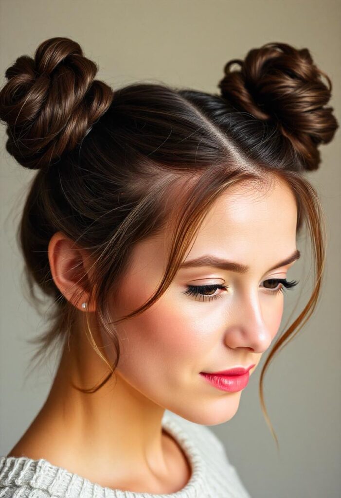 Space Buns with Glitter