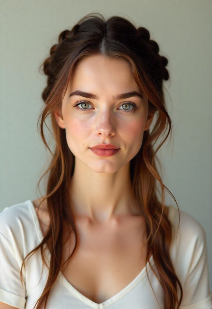 Half-Up Braided Style For Wavy Hair