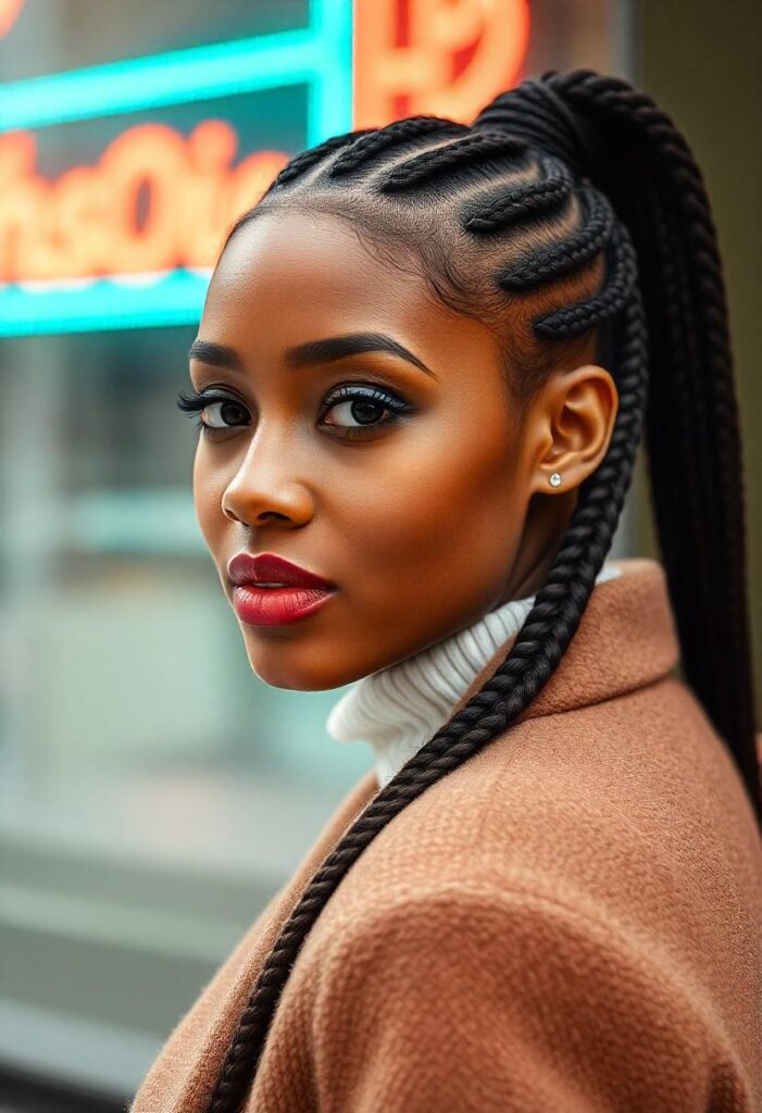 Cornrow Braided Ponytail