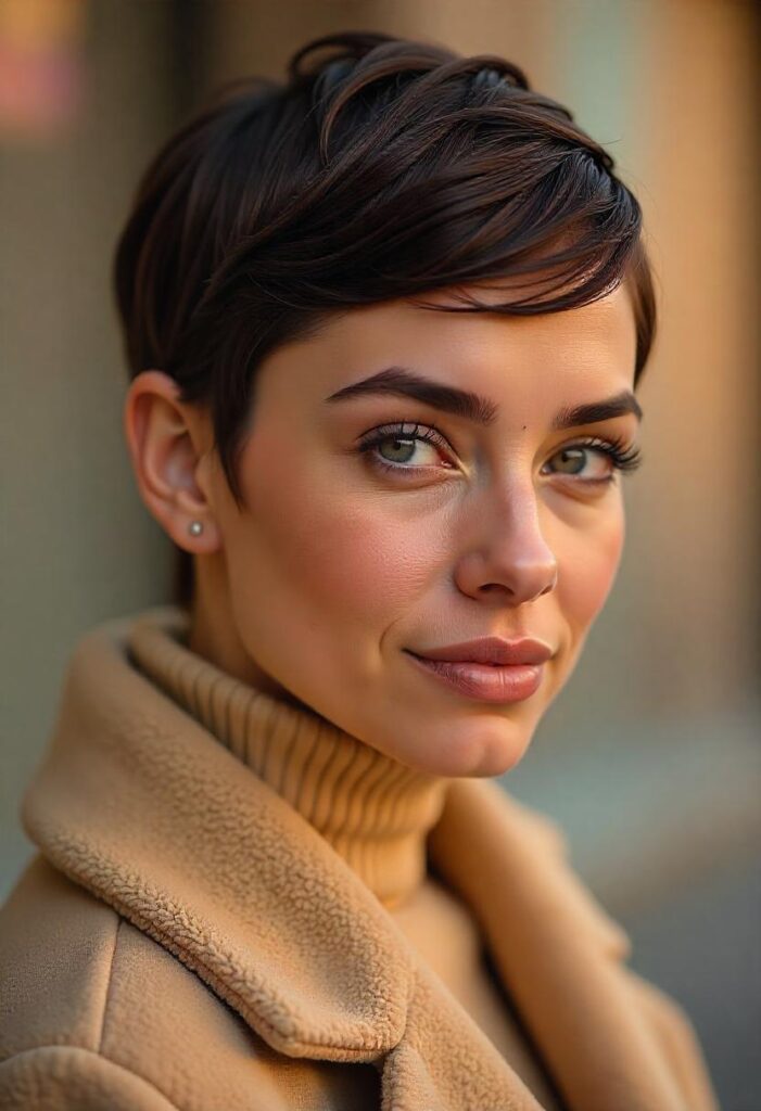 Sleek Pixie with a Deep Side Parting