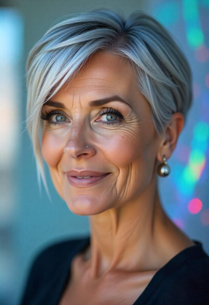 20 Pixie Hairstyles for Women Over 50: Trendy Cuts to Refresh Your Look 5 Long Pixie for Grey Hair