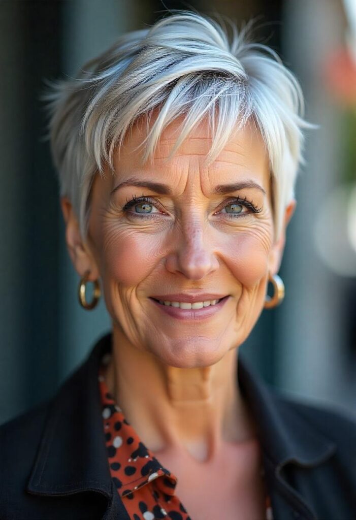 20 Pixie Hairstyles for Women Over 50: Trendy Cuts to Refresh Your Look 19 Textured Pixie with Piecey Bangs