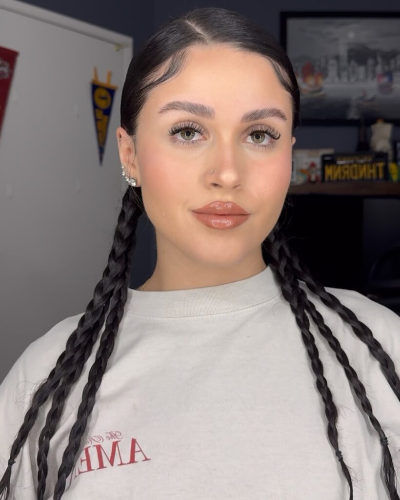 Curly Hair into Long Braids
