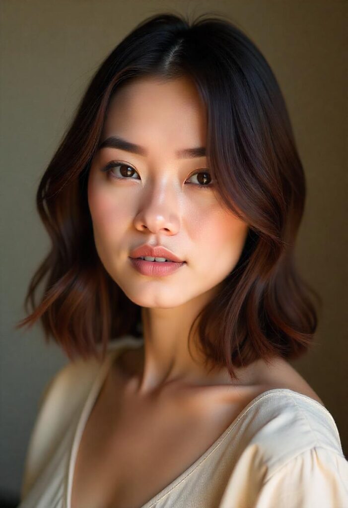 Wavy Middle-Parted Lob