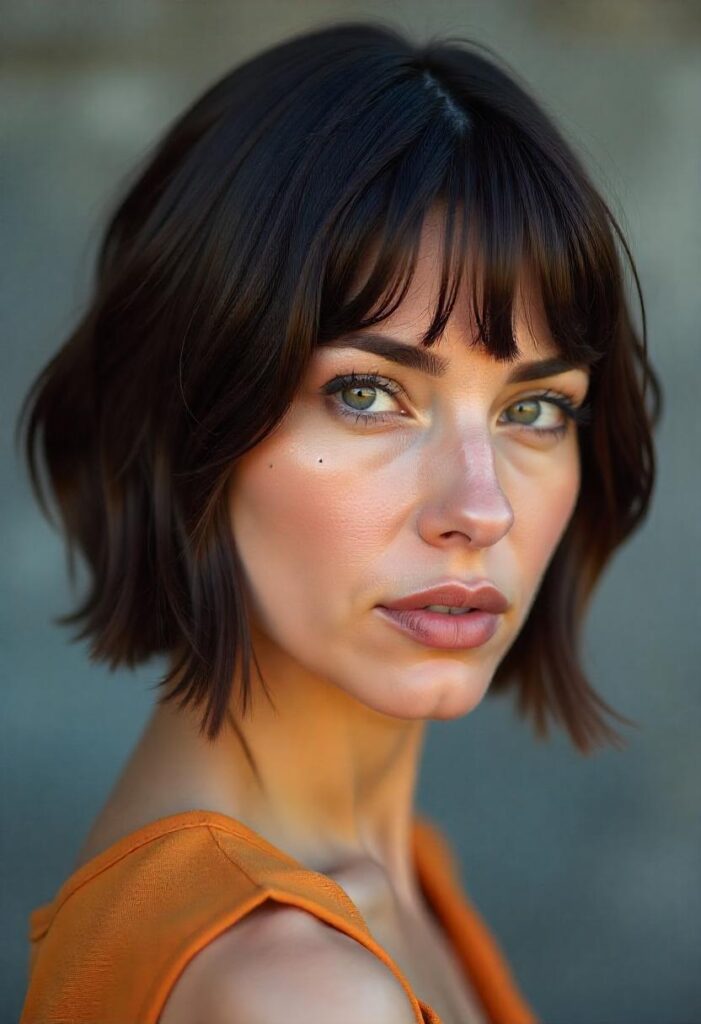 Lob with Baby Bangs