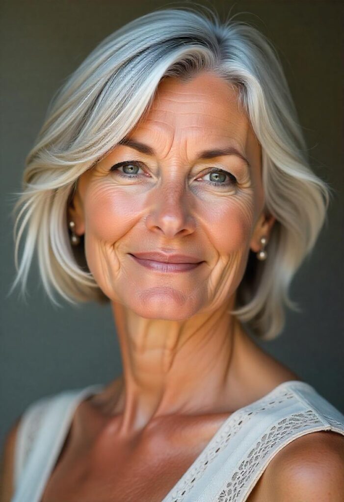 Silver Layered Bob