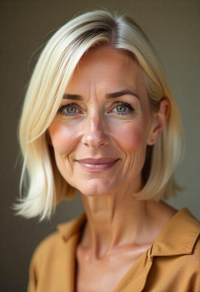  Sleek Blonde Lob