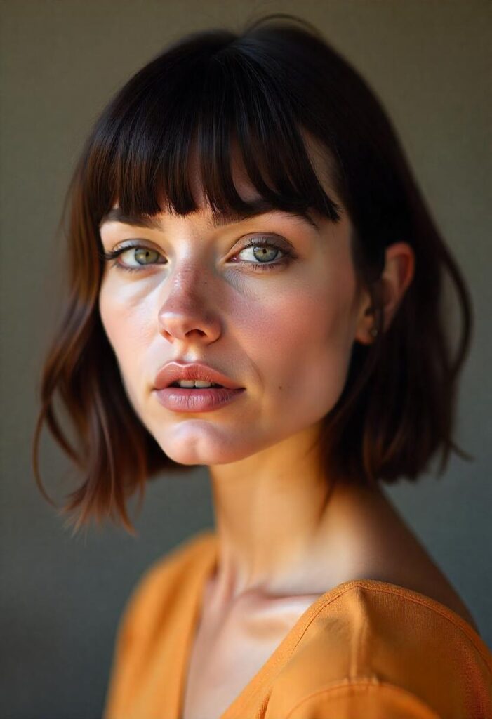 Lob with Blunt Bangs