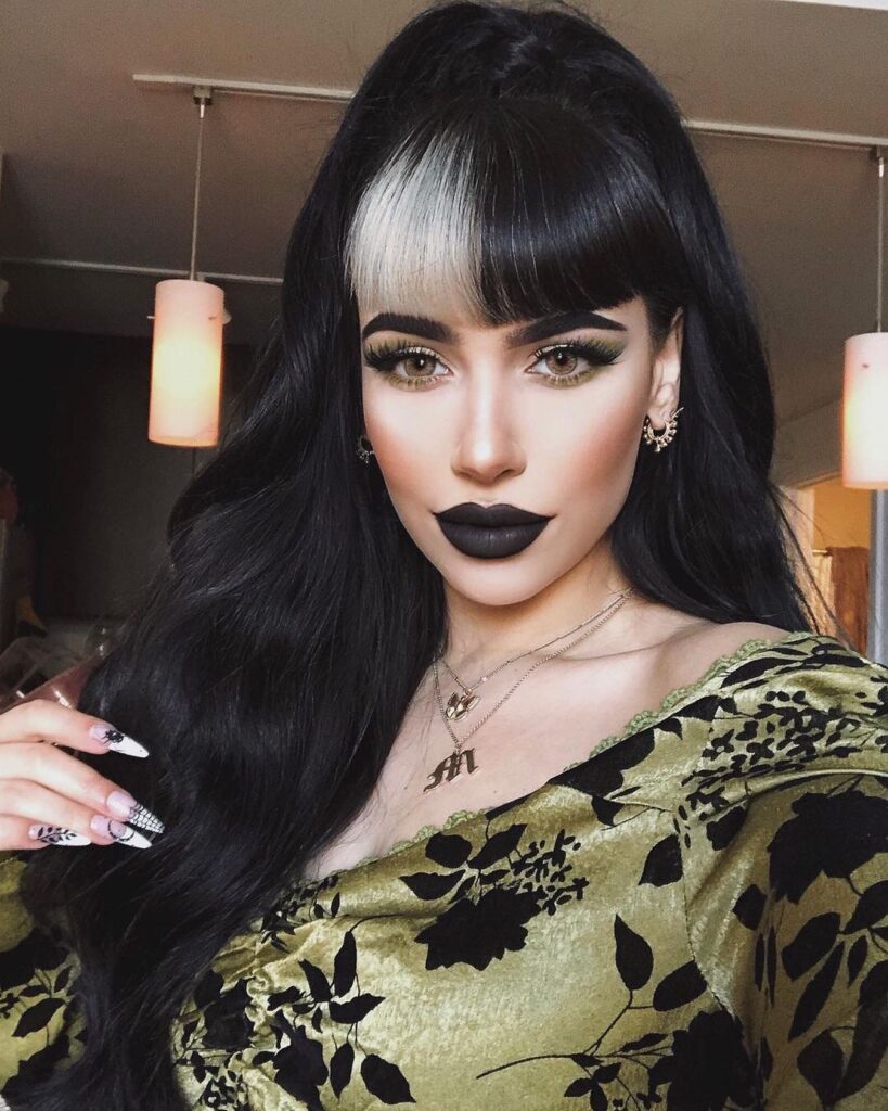 10 Spooky Halloween Hair Colors to Try This Year 5 Black with White Block Hair