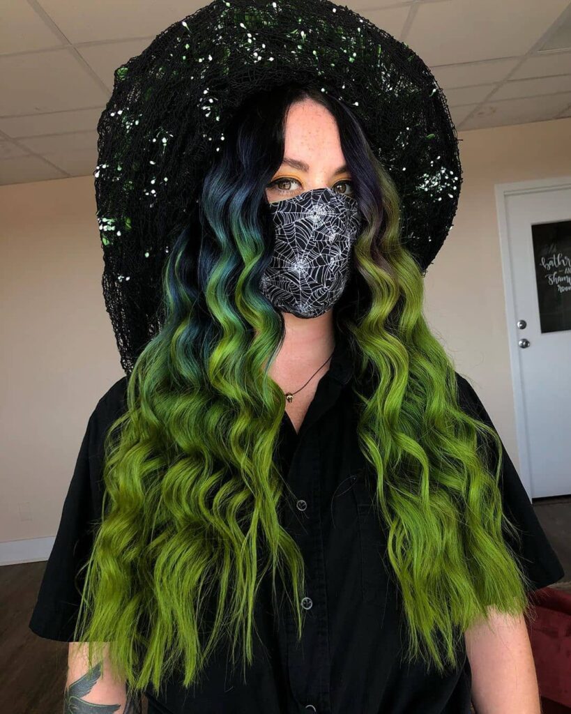 10 Spooky Halloween Hair Colors to Try This Year 1 Witch Emerald