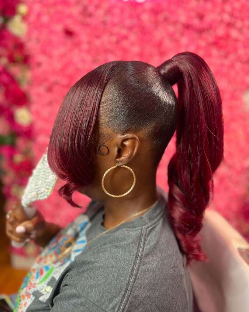 Sleek Ponytail with Bangs