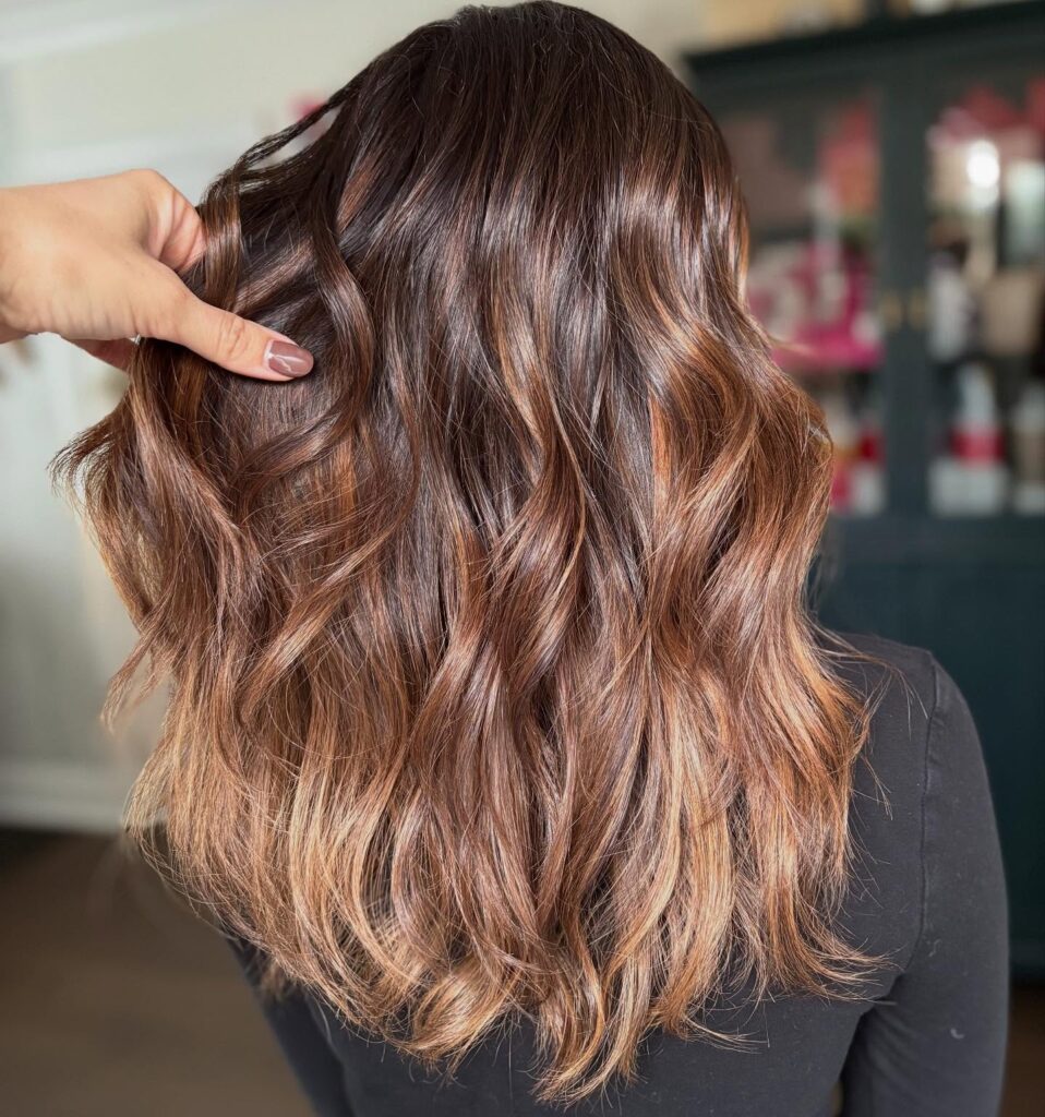 Rich Caramel Brunette Balayage