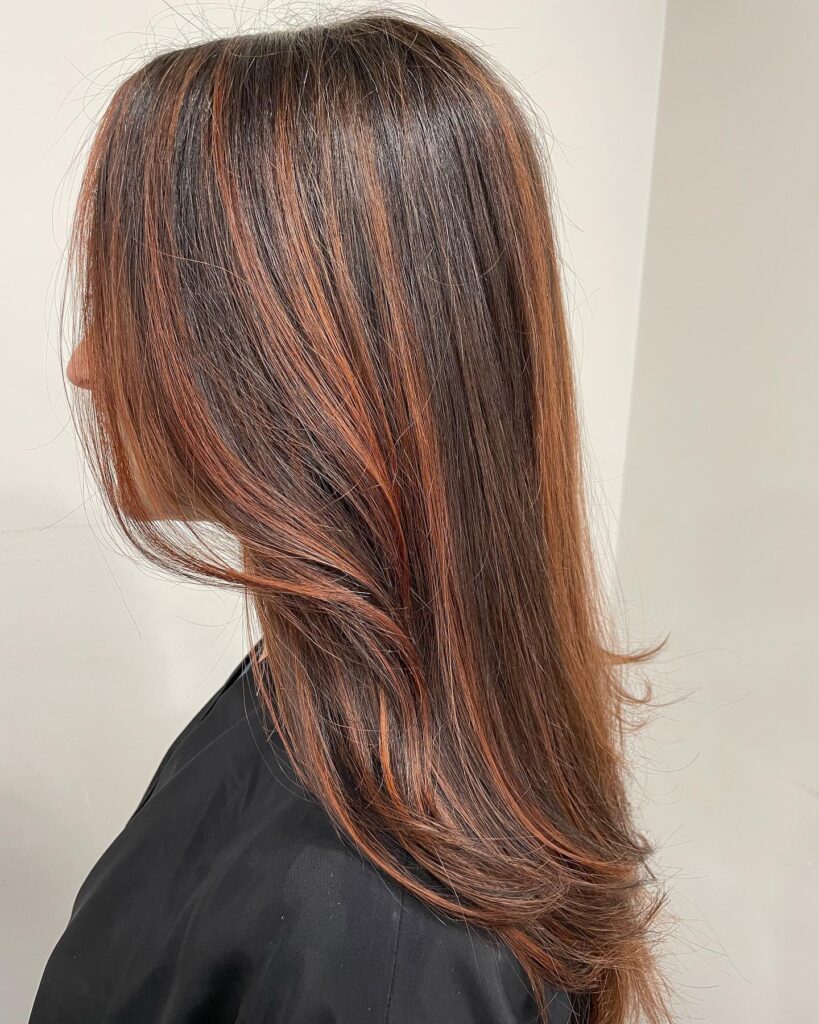 Copper Balayage on Brunette