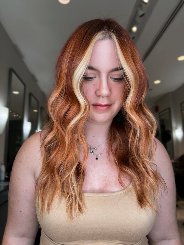Copper-Cinnamon with Blonde Money Pieces