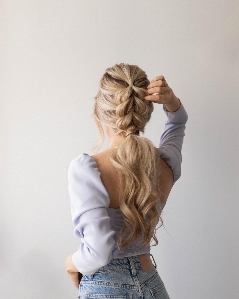 8 Winter Hair Braids That Will Upgrade Your Cold-Weather Look 2 Cozy French Braid Ponytail