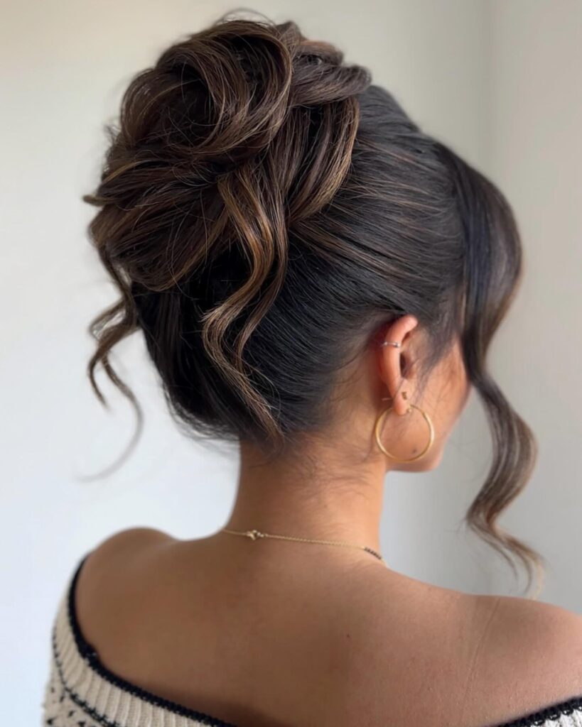 12 Best Wedding Hairstyles in 2025: From Chic Updos to Flowing Waves 2 Textured High Bun