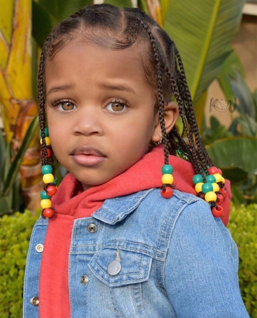 Braided Cornrows with Beads