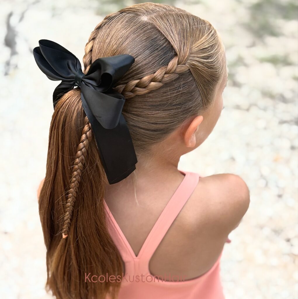 Side Braid Ponytail with Bow