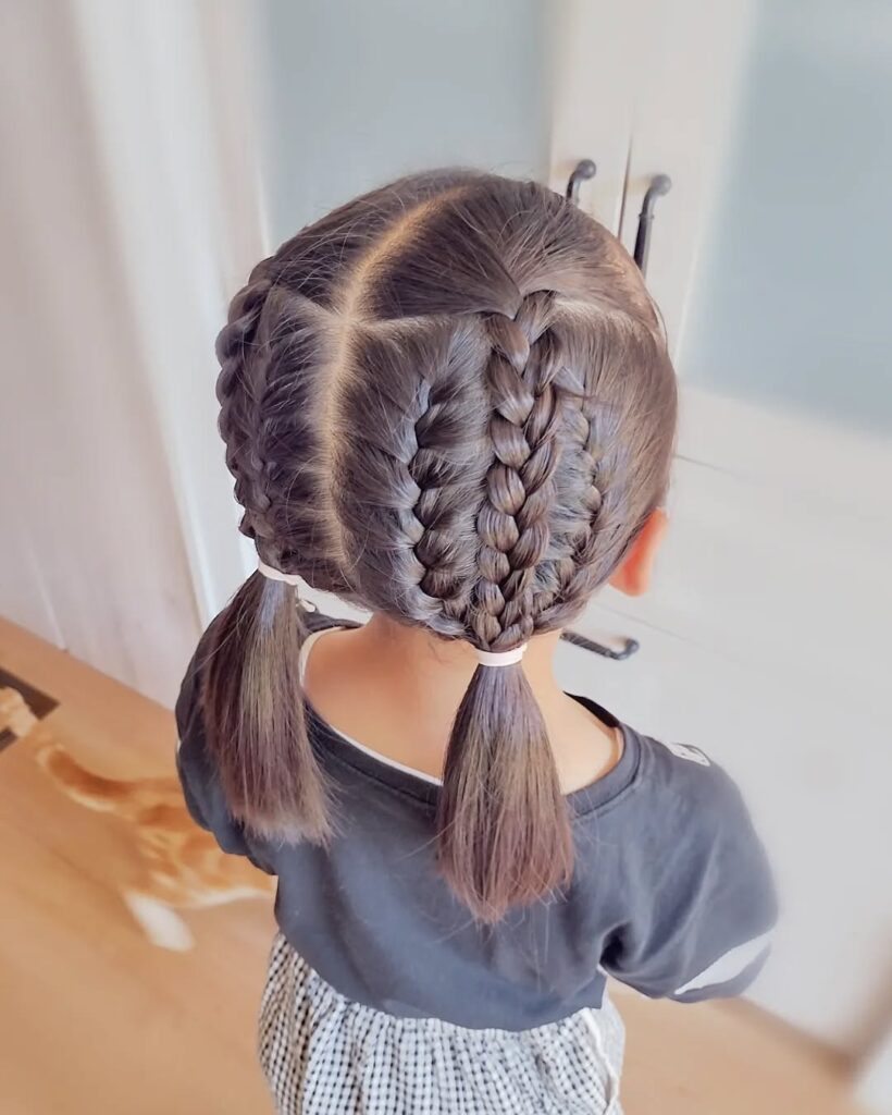  Double Dutch Braids into Pigtails
