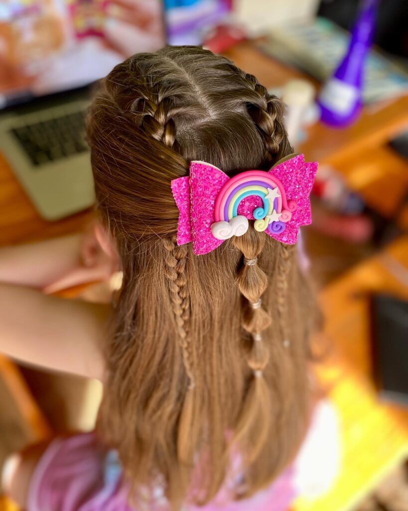 Magical Rainbow Half-Up Braid